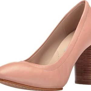 Clarks Grace Eva Dusty Pink Leather Block Heels